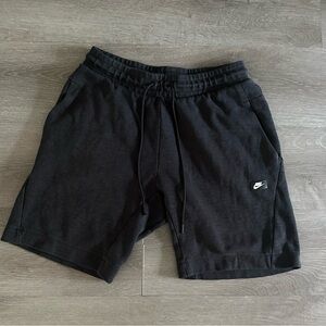 Nike Black Fleece Cotton/Polyester  Sweatshort With Back Pockets Youth Size M